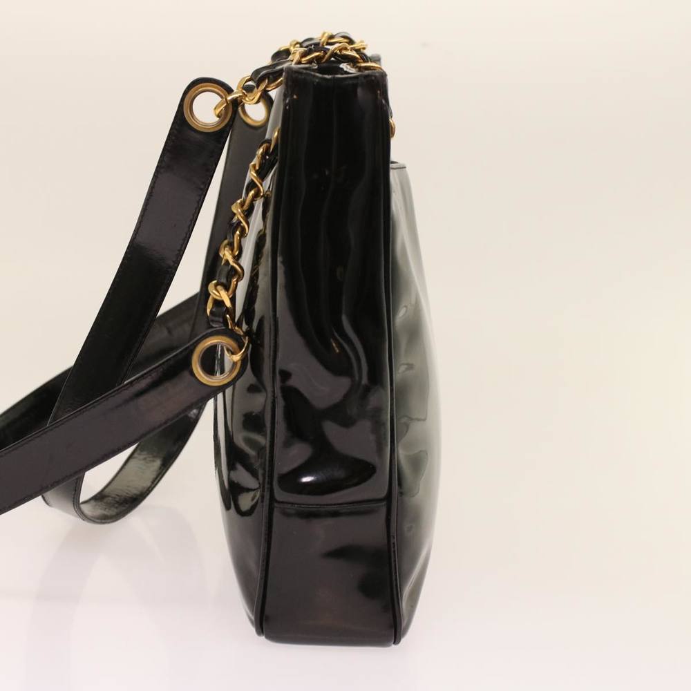 CHANEL Chain Shoulder Bag Patent leather Black CC Auth ar9959B - Picture 3 of 16